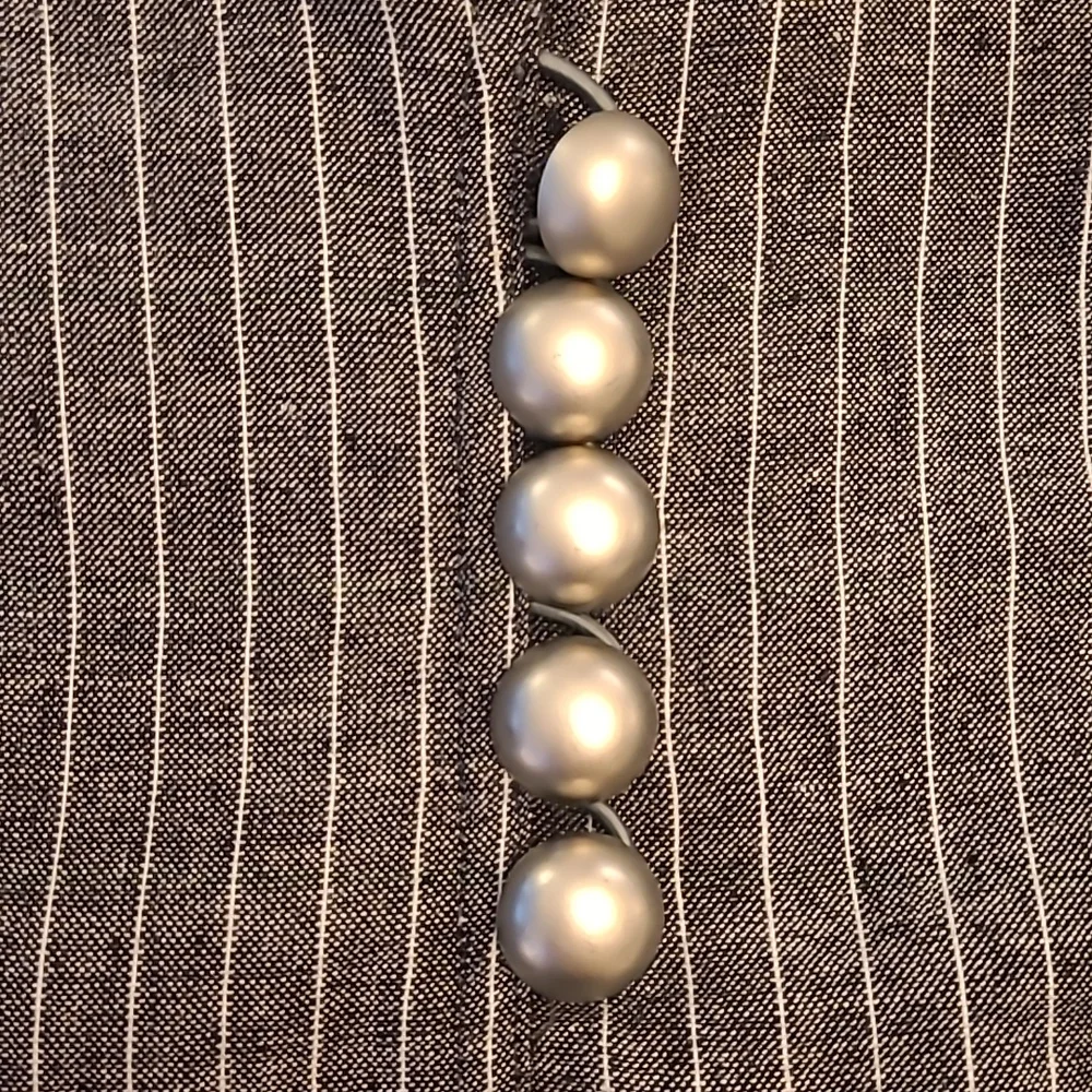 EUC VTG Mandee Linen/Cotton Blend Pinstriped Blazer - Picture 6 of 11